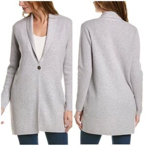 J MCLAUGHLIN KAYLA CARDIGAN NWOT M CASHMERE SINGLE BUTTON SHAWL COLLAR NEUTRAL